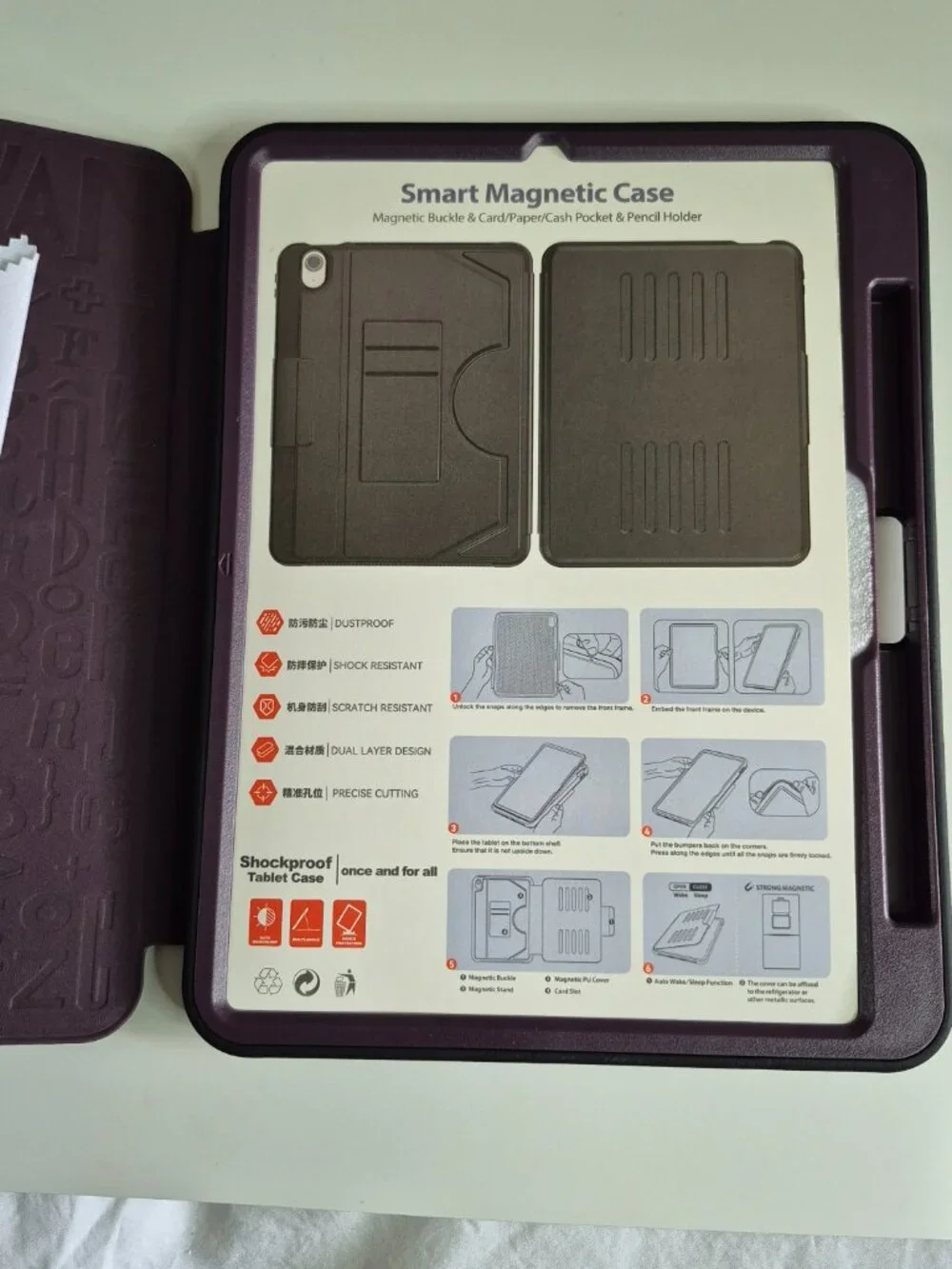 Kaijiabox Case Ipad Pro 11-inch Magnetic Multi-Angle Stand, Purple, NWT